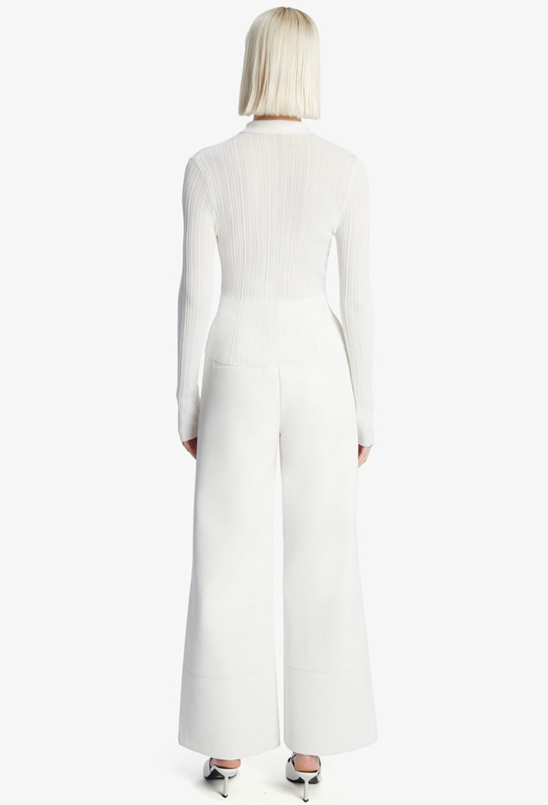 White Marlowe Pu Wide Leg Pant