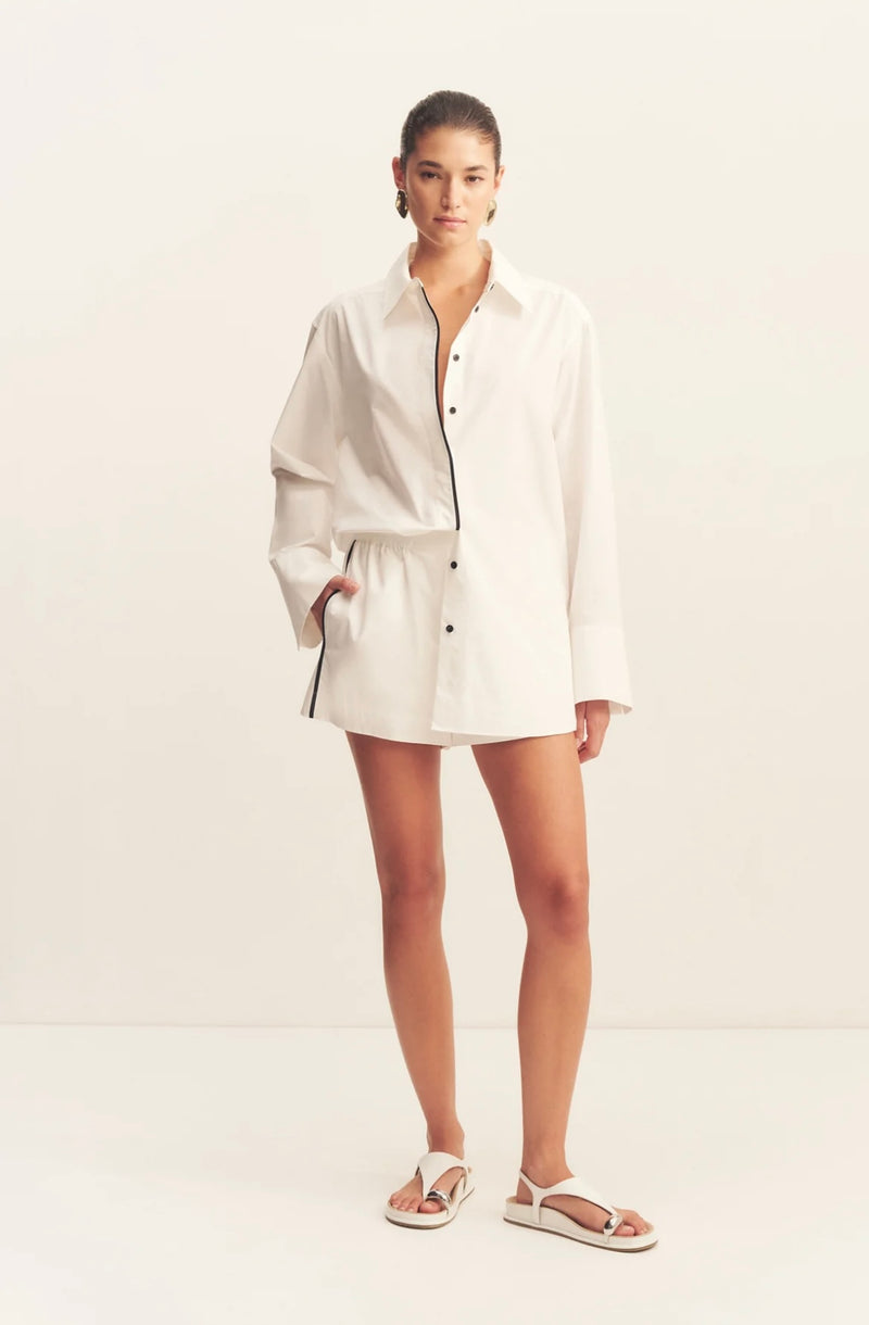 Morton Contrast Shirt - White