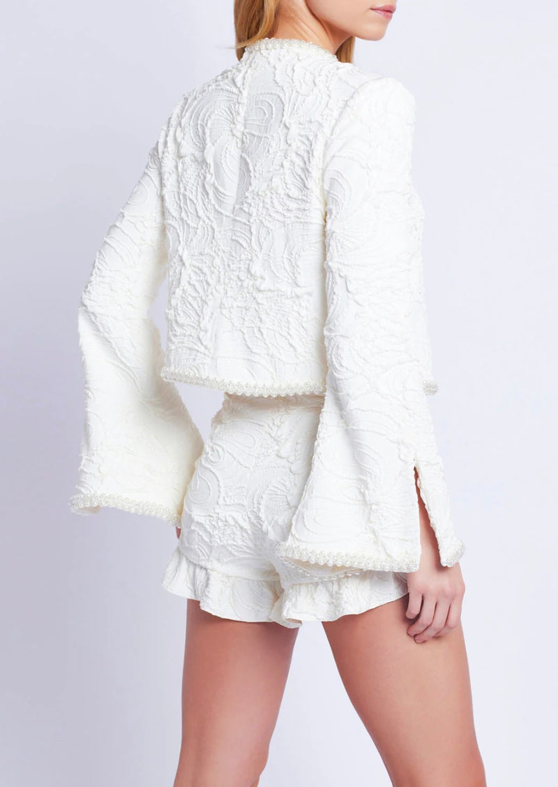 PEARL-BEADED JACQUARD JACKET