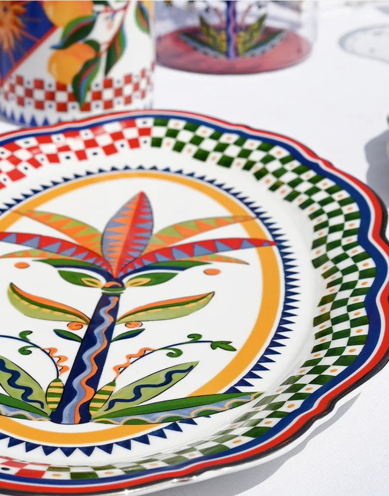 Porcelain Oval Serving Plate - Mamma Mia Dolce Vita