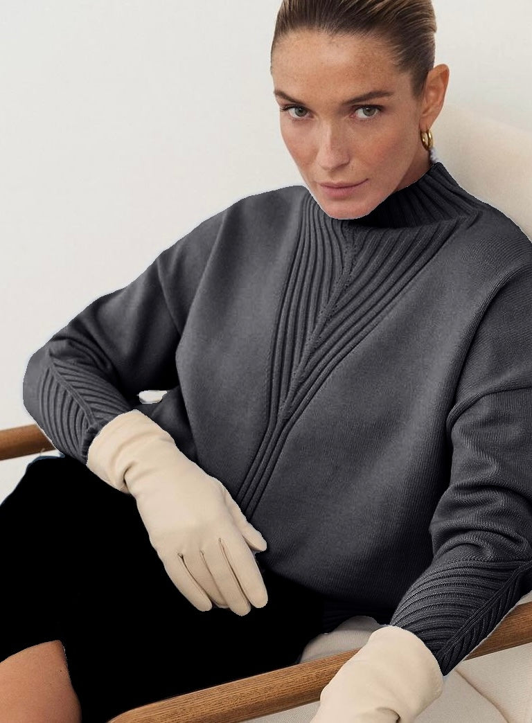 Dark Grey Jumper With Ribs