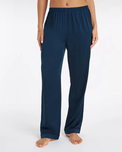 Navy Long Premium Silk PJ Set