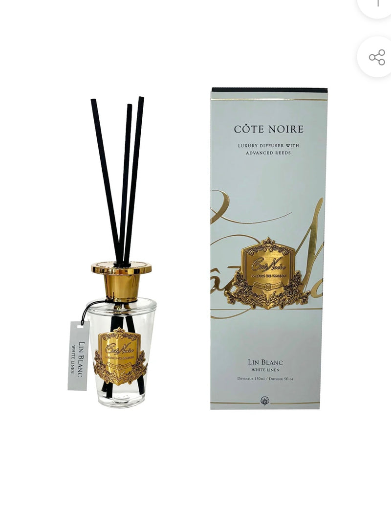 WHITE LINEN DIFFUSER - 150ML GOLD