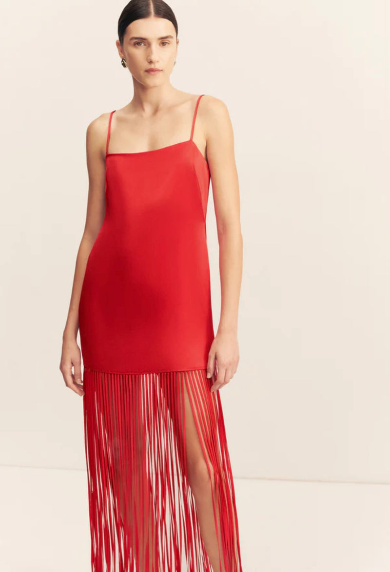 Chilli Moraya Square Neck Fringe Maxi Dress