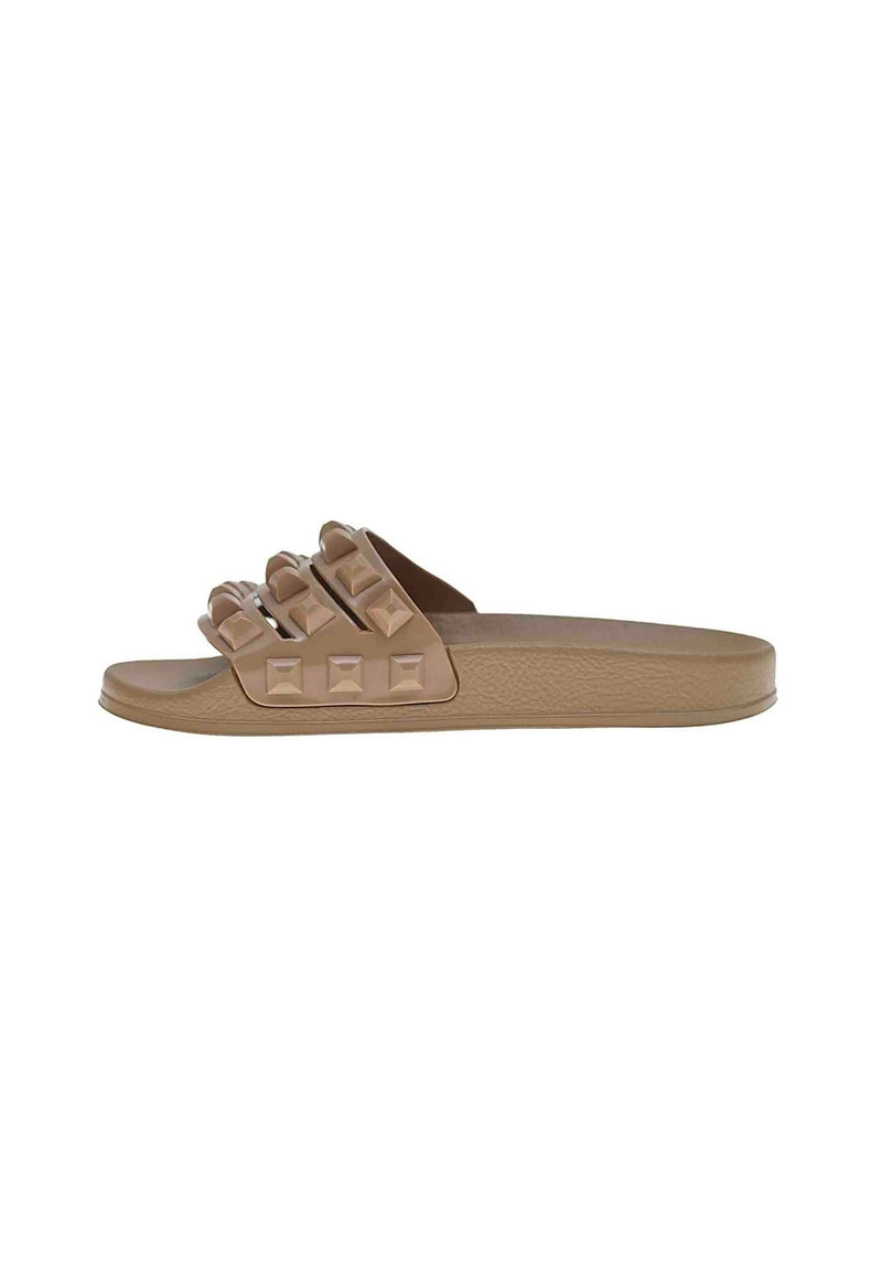 Nude Carmensita Platform Slide Sandals