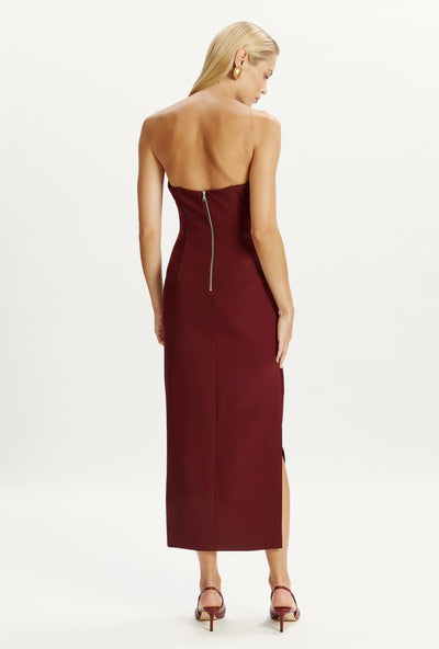 Eleni Midi Dress In Burgundy