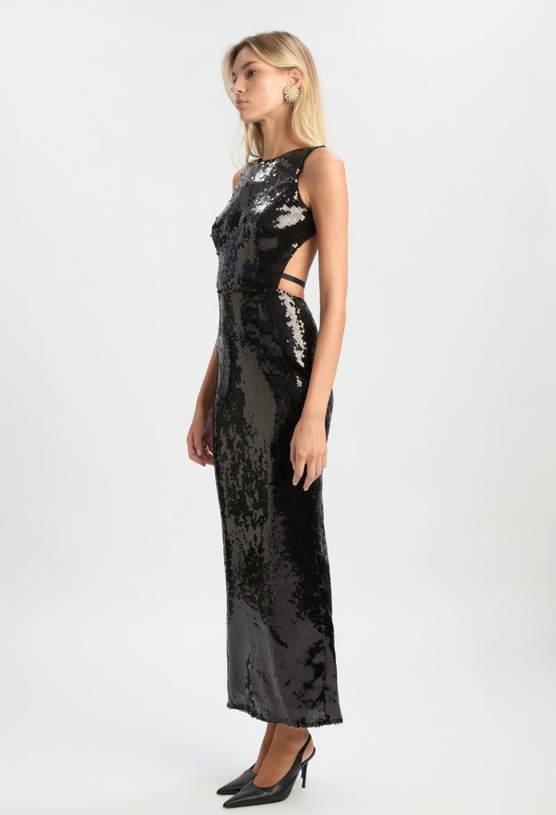 Black Portia Sequin Maxi Dress