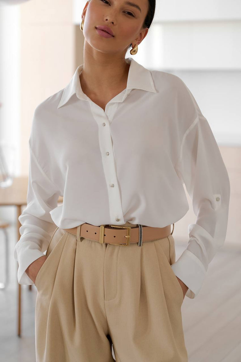 White Crepe Shirt