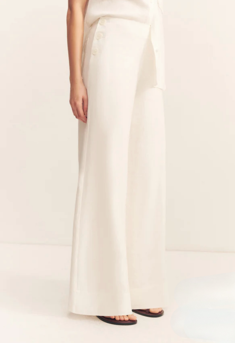 Wellington Button Up Pant - Ivory