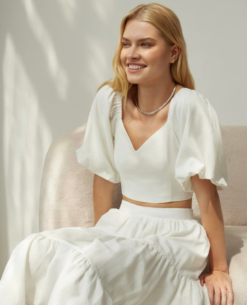 Linen Skirt White