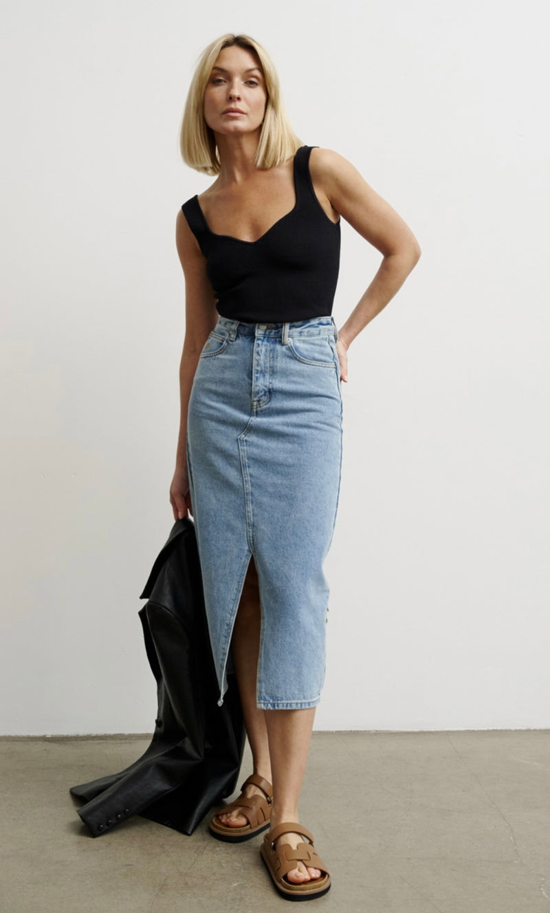 Denim Skirt Blue