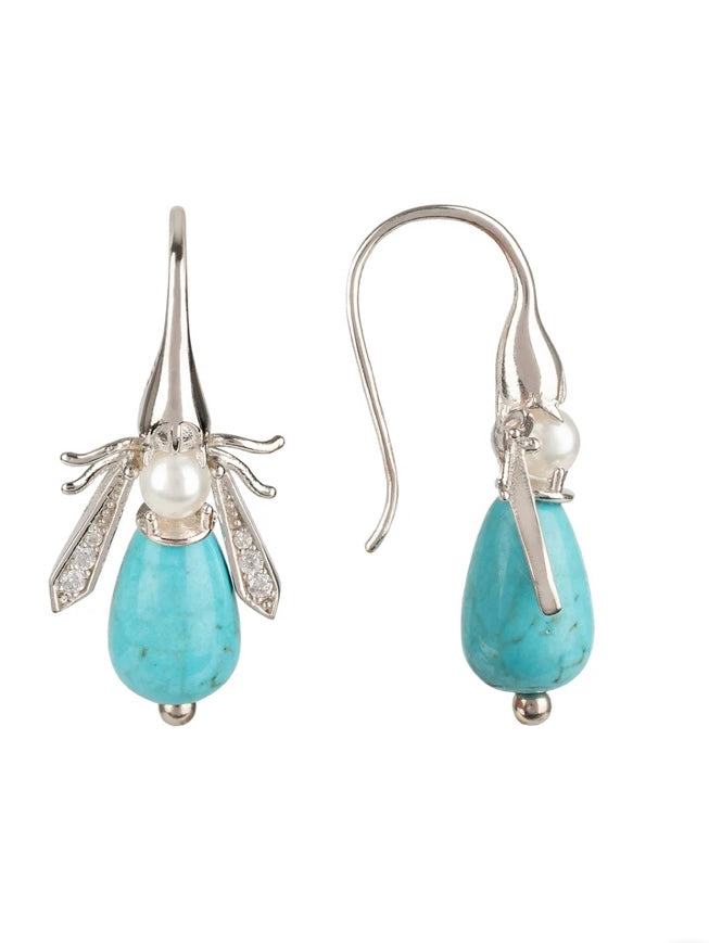 Honey Bee Earrings Turquoise