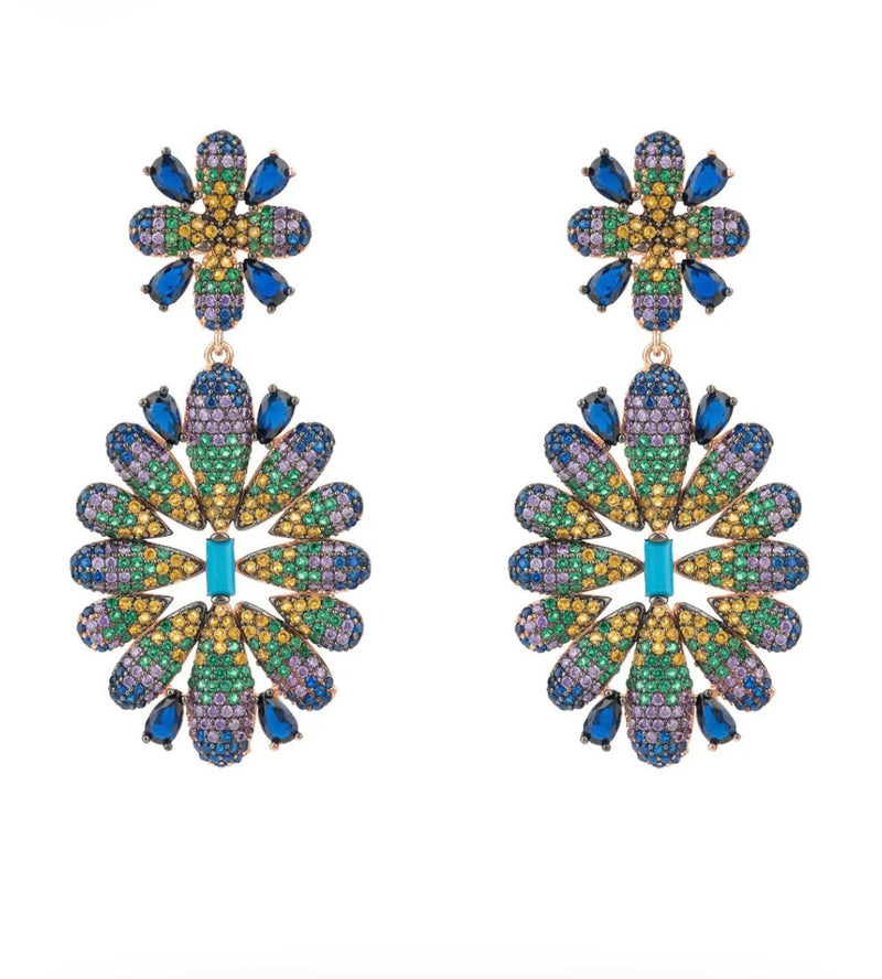 Multicolor Babylon Flower Earrings